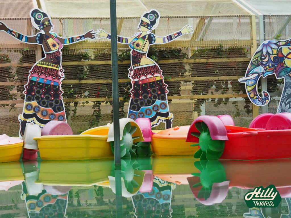 Colorful Plastic Paddle Boats At Green View Garden